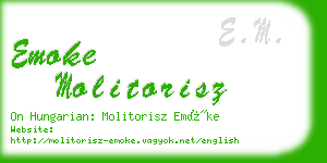 emoke molitorisz business card